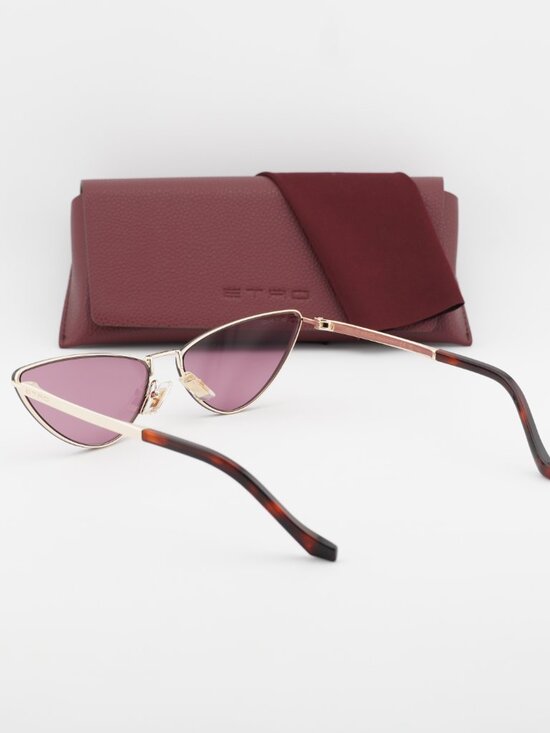 ETRO 0035/S 0000 W9 Cat Eye Sunglasses - Gold / Red main image 8